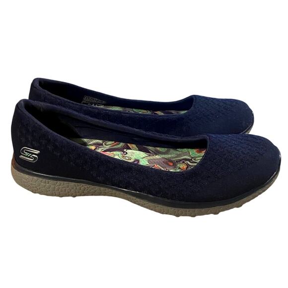 Skechers Cleo Air Cooled Womens Comfort Shoes 8.5 Blue Stretch Knit Fit Cushion - Picture 2 of 9